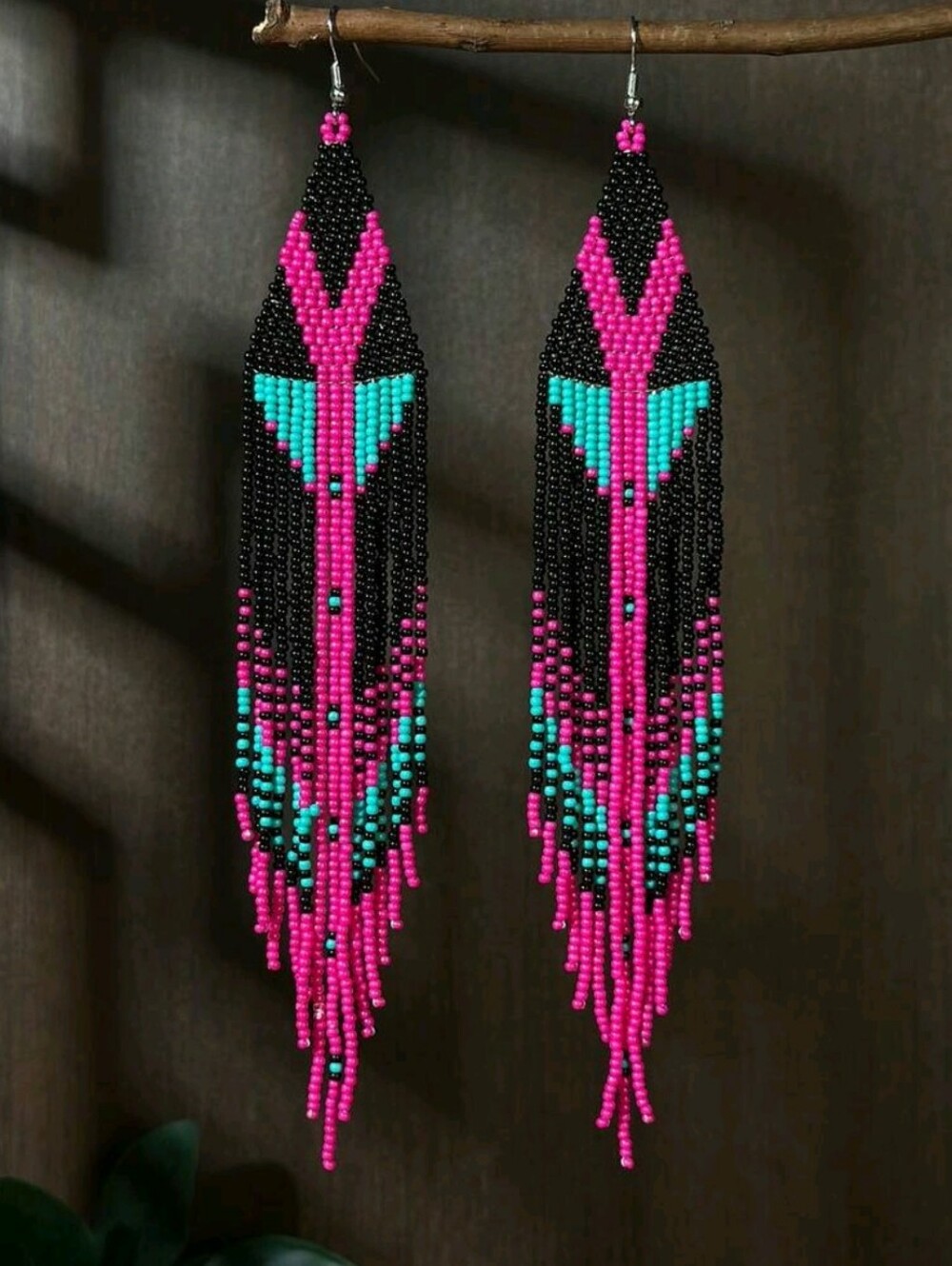 Handmade Beaded Statement Earrings